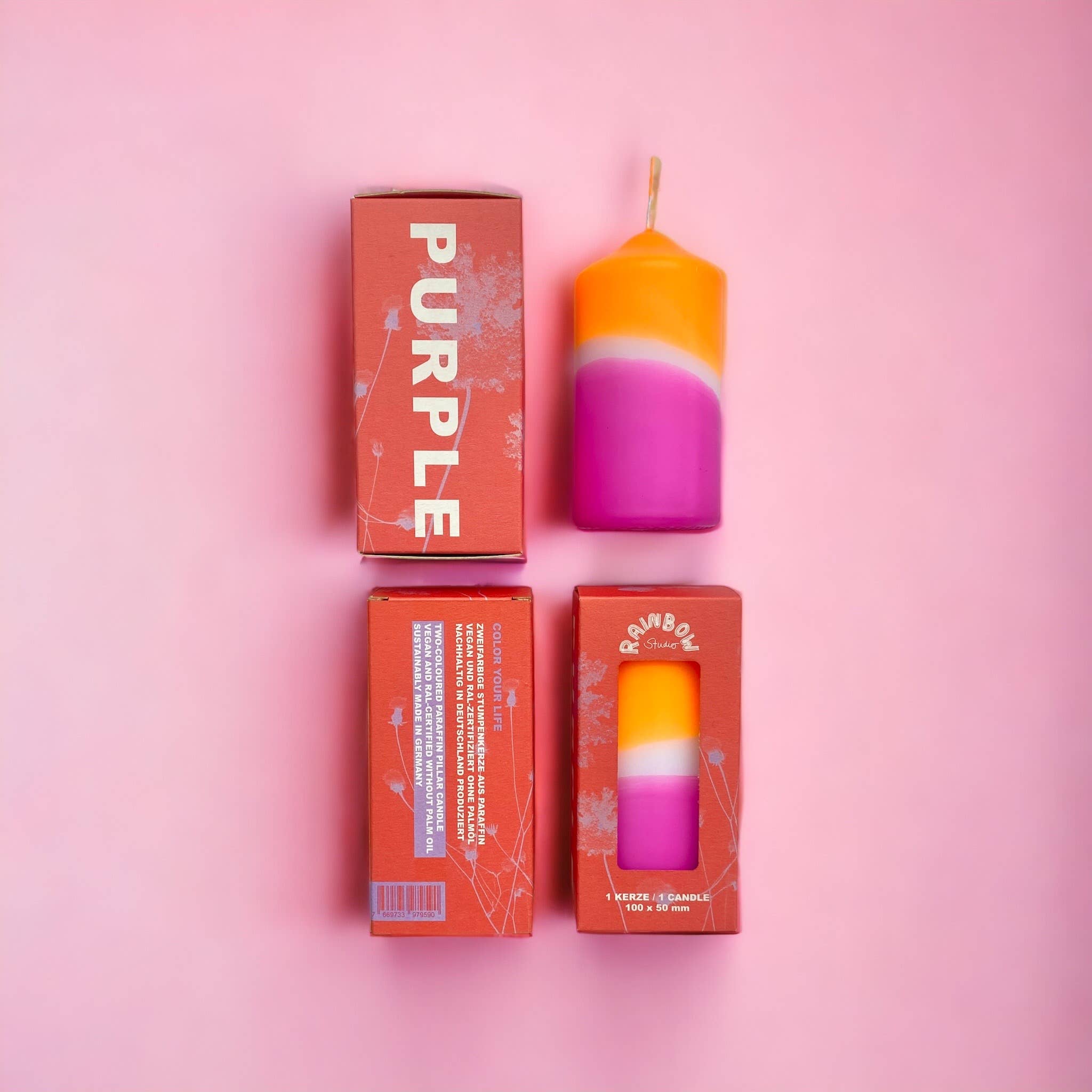 Pink Stories - RAINBOW STUDIO * Kerze | Violett - ROSA ECK - , ,