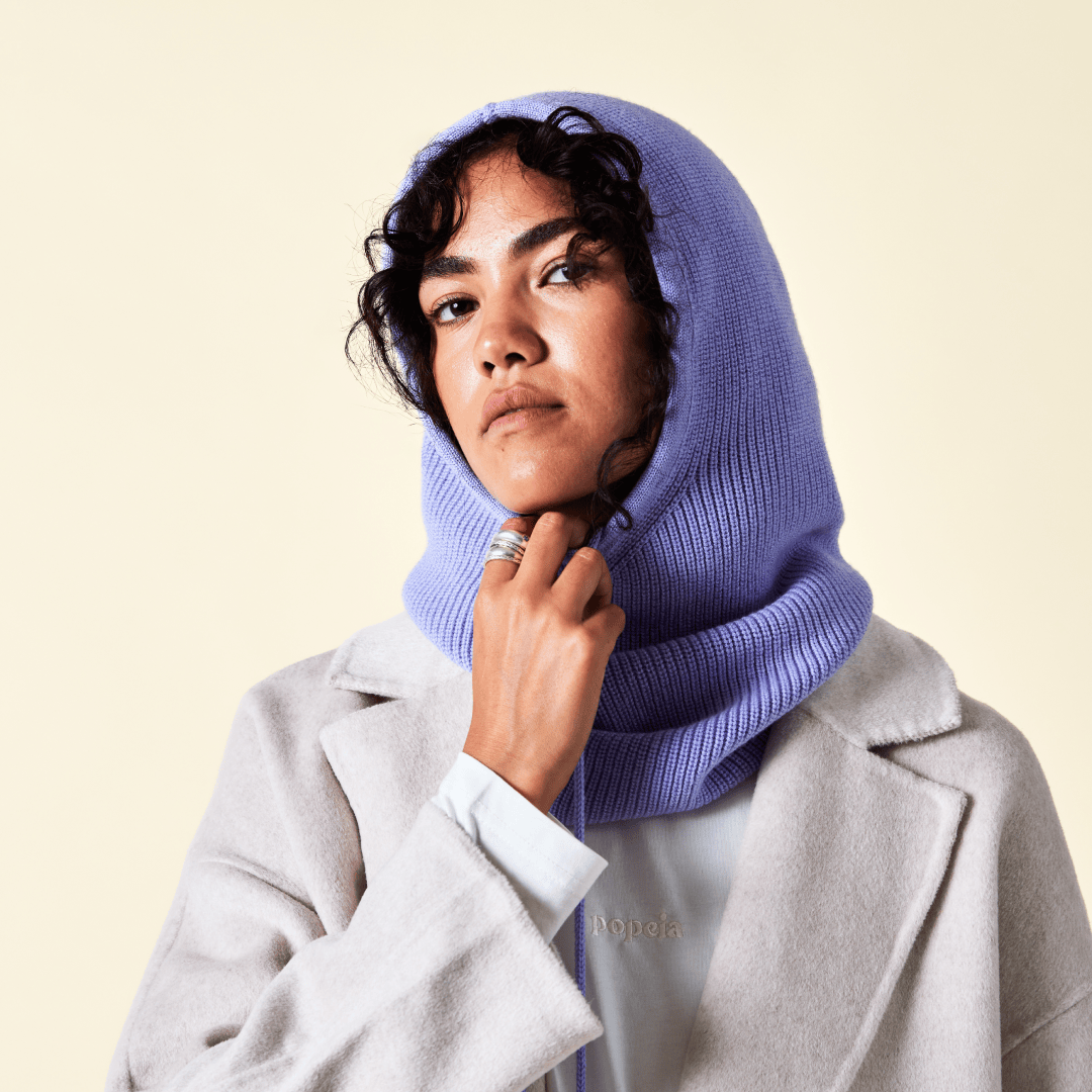 popeia - Balaclava aus Merinowolle | Lila - ROSA ECK - haub, Lila,