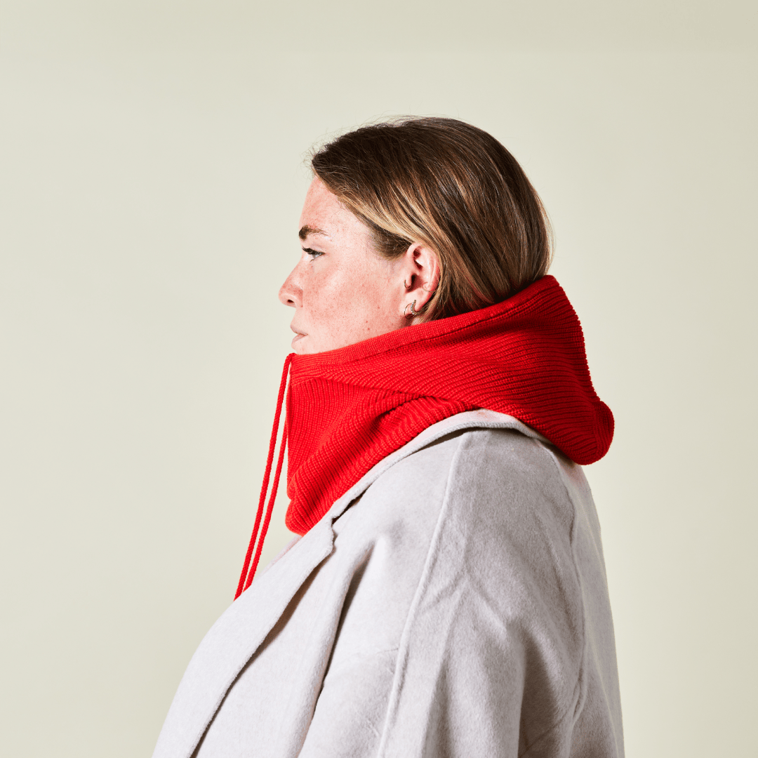popeia - Balaclava aus Merinowolle | Popeia Rot - ROSA ECK - haube, Rot,