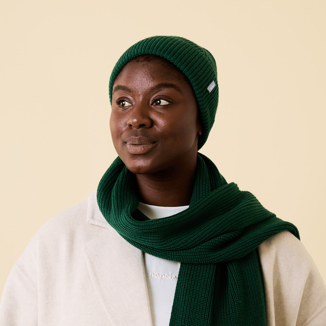 popeia - Beanie aus Merinowolle | Dunkelgrün - ROSA ECK - Grün, haube,