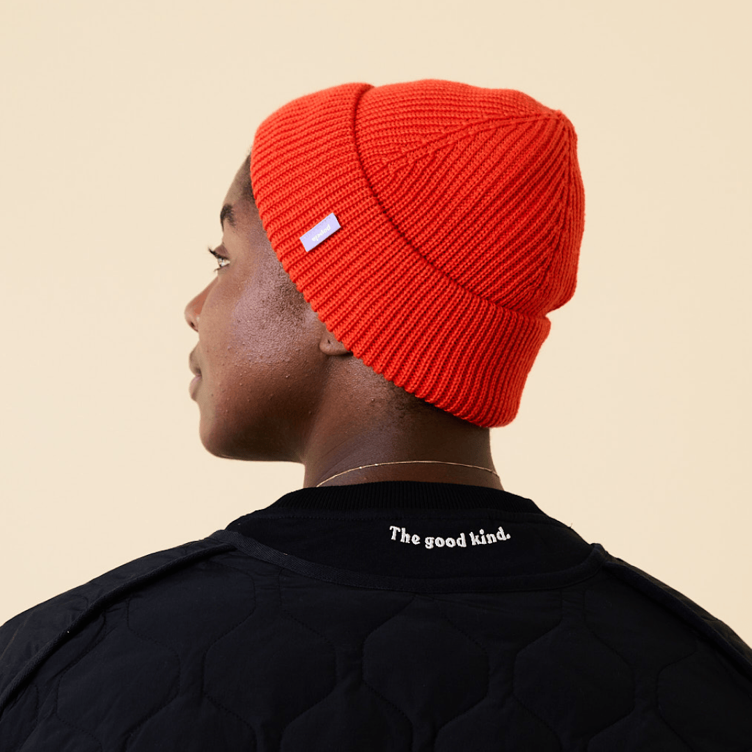 popeia - Beanie aus Merinowolle | Popeia Rot - ROSA ECK - , ,