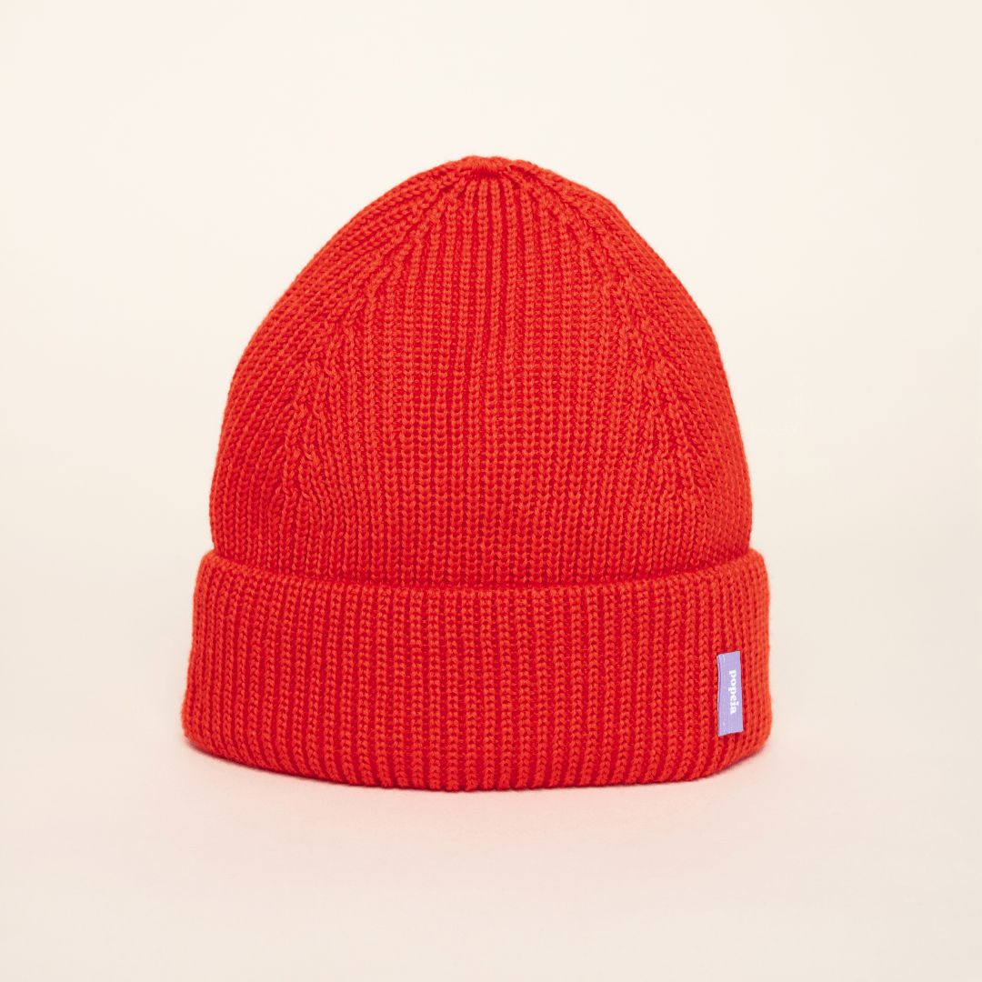 popeia - Beanie aus Merinowolle | Popeia Rot - ROSA ECK - , ,