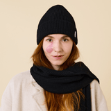 popeia - Beanie aus Merinowolle | Schwarz - ROSA ECK - , ,