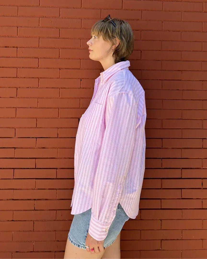 popeia - Hemdbluse Gestreift aus Bio - Baumwolle • Pink/Rot - Hemd - ROSA ECK Concept Store
