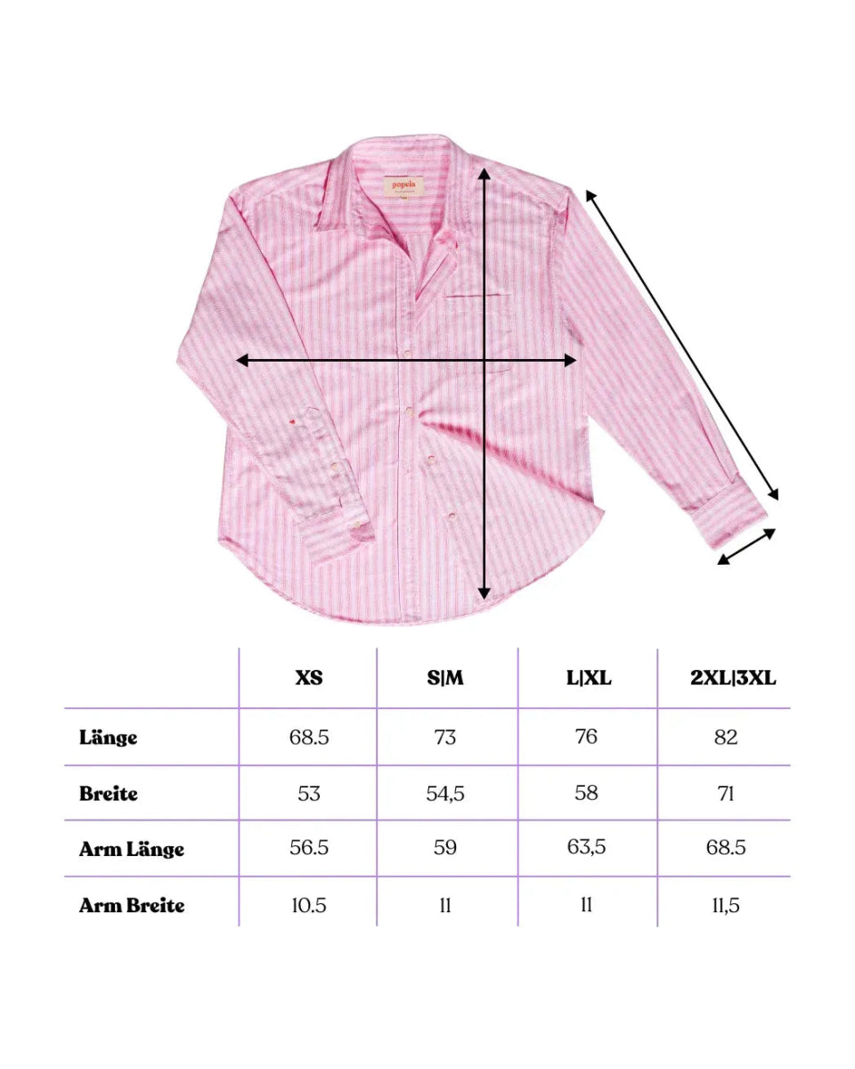 popeia - Hemdbluse Gestreift aus Bio - Baumwolle • Pink/Rot - Hemd - ROSA ECK Concept Store