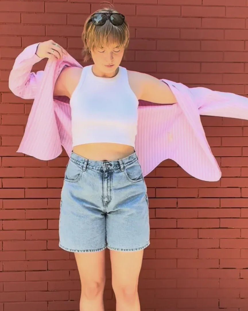 popeia - Hemdbluse Gestreift aus Bio - Baumwolle • Pink/Rot - Hemd - ROSA ECK Concept Store