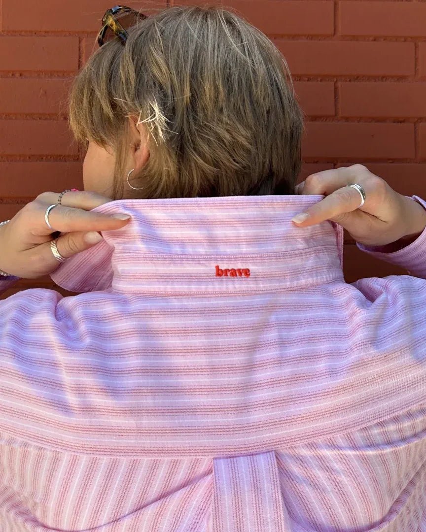popeia - Hemdbluse Gestreift aus Bio - Baumwolle • Pink/Rot - Hemd - ROSA ECK Concept Store