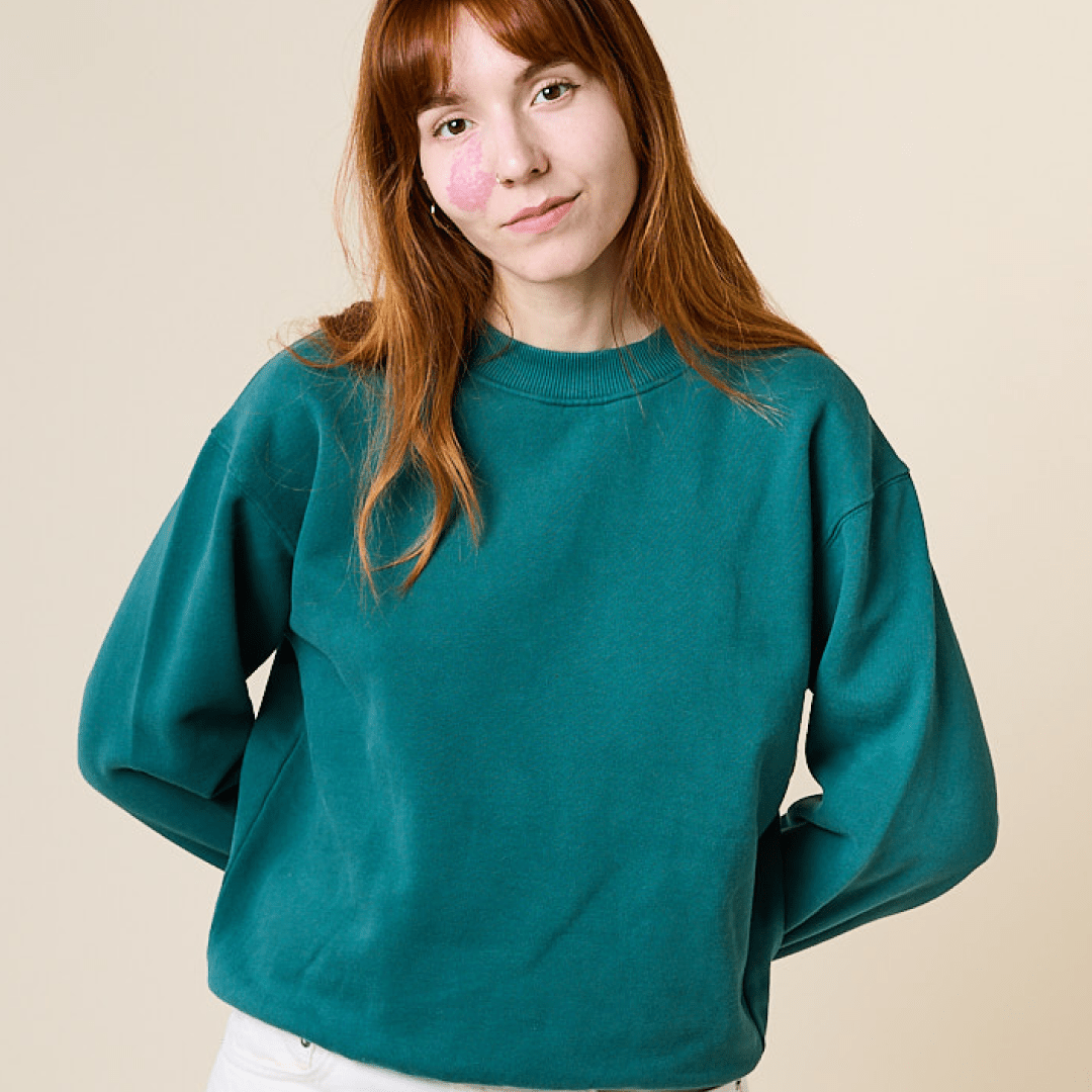 popeia - KINDNESS Sweater aus Bio - Baumwolle | College Grün - ROSA ECK - Basics, Pullover,