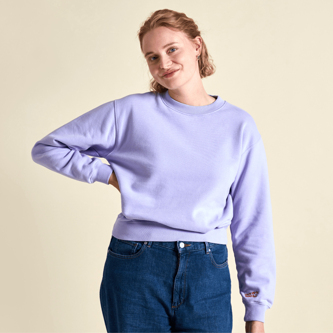 popeia - KINDNESS Sweater aus Bio - Baumwolle | Lila - ROSA ECK - , ,