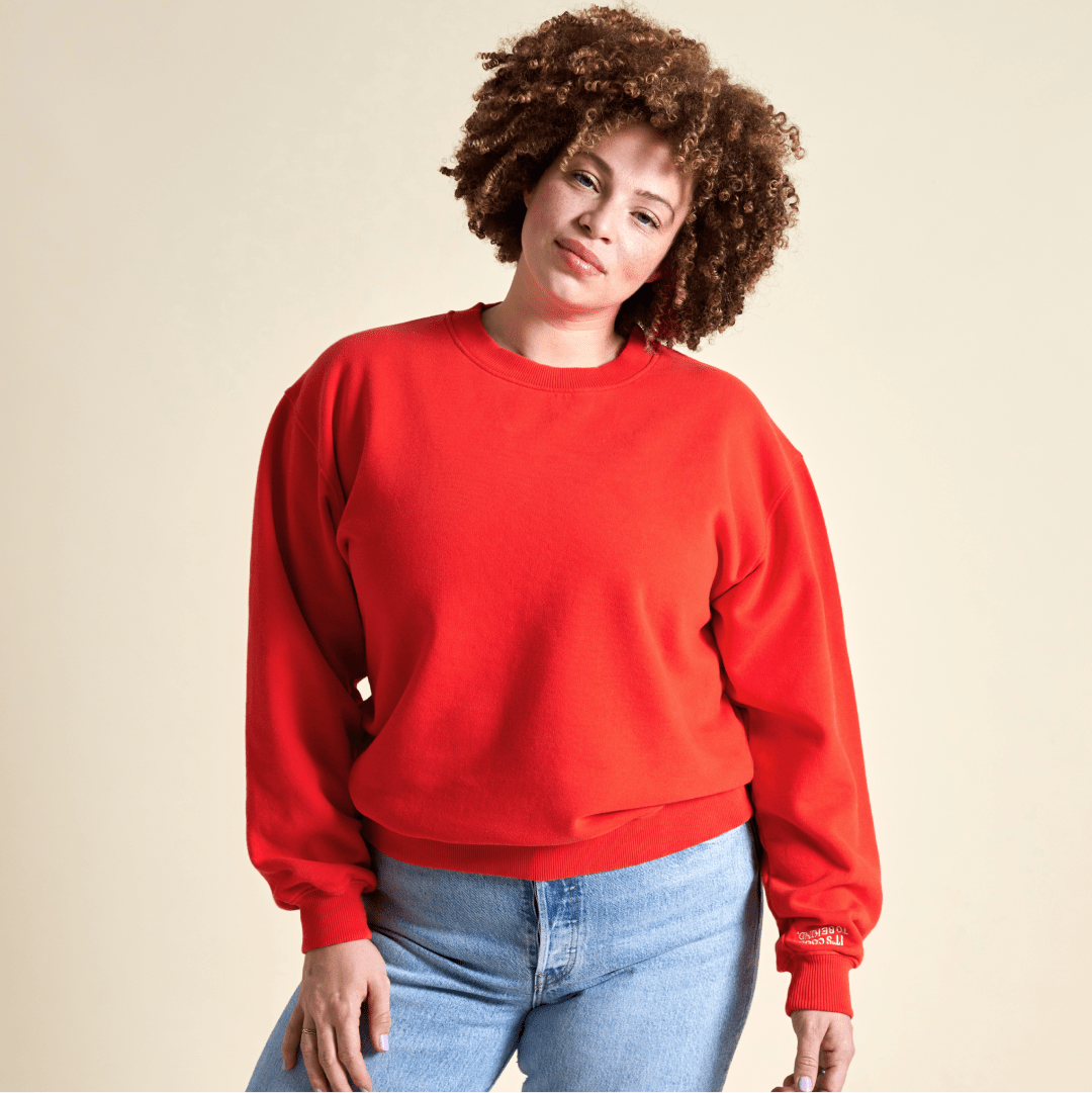 popeia - KINDNESS Sweater aus Bio - Baumwolle | Rot - ROSA ECK - Basics, Pullover,