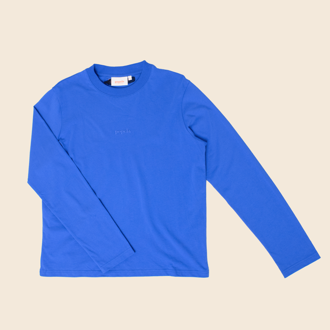 popeia - Langarmshirt aus Bio - Baumwolle | Königsblau - ROSA ECK - Basic, ,