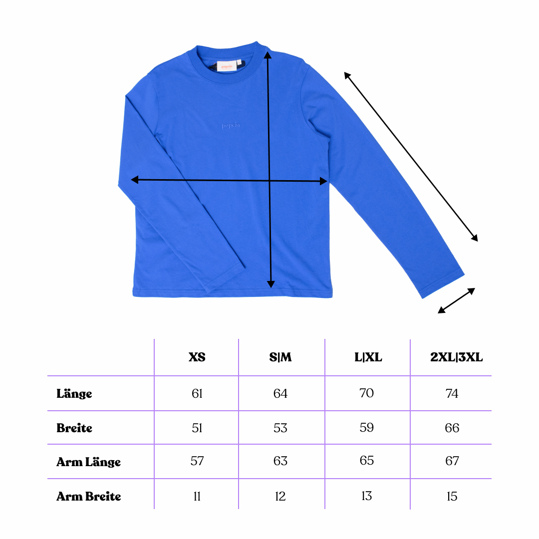popeia - Langarmshirt aus Bio - Baumwolle | Königsblau - ROSA ECK - Basic, ,