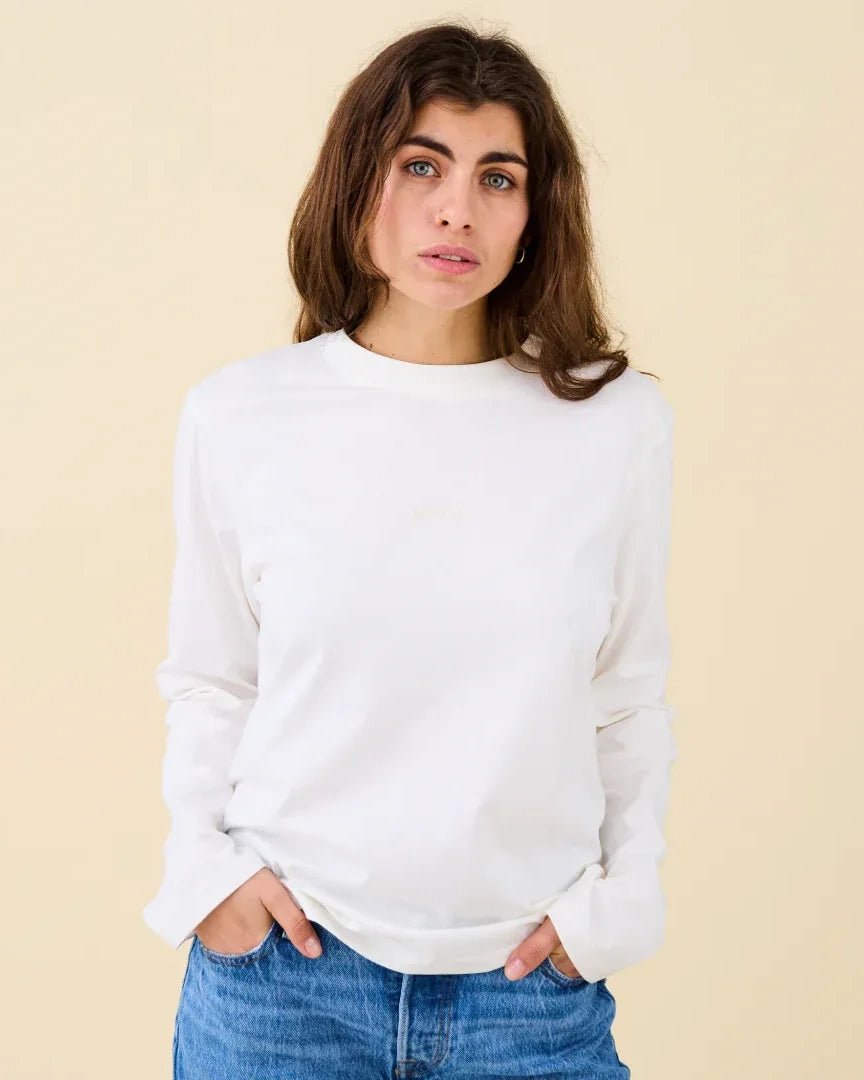 popeia - Langarmshirt aus Bio - Baumwolle | Off - White - Langarmshirt - ROSA ECK Concept Store