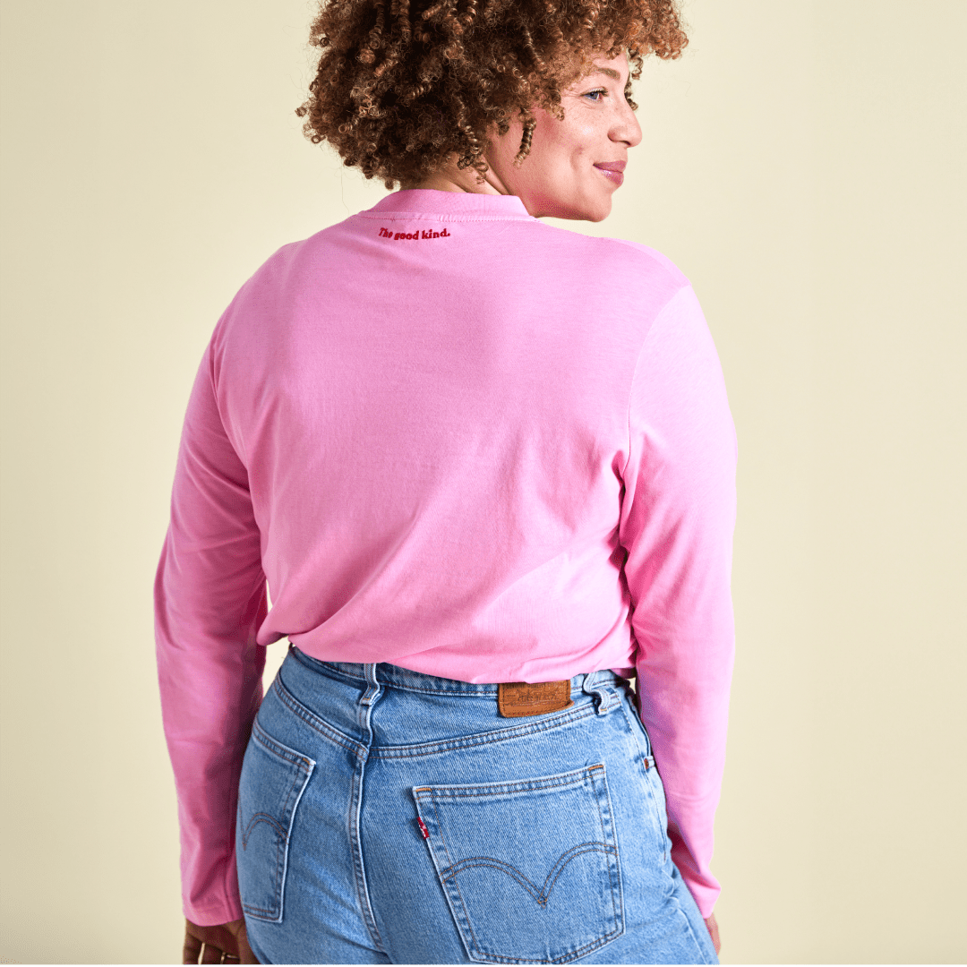 popeia - Langarmshirt aus Bio - Baumwolle | Pink - ROSA ECK - Basics, ,