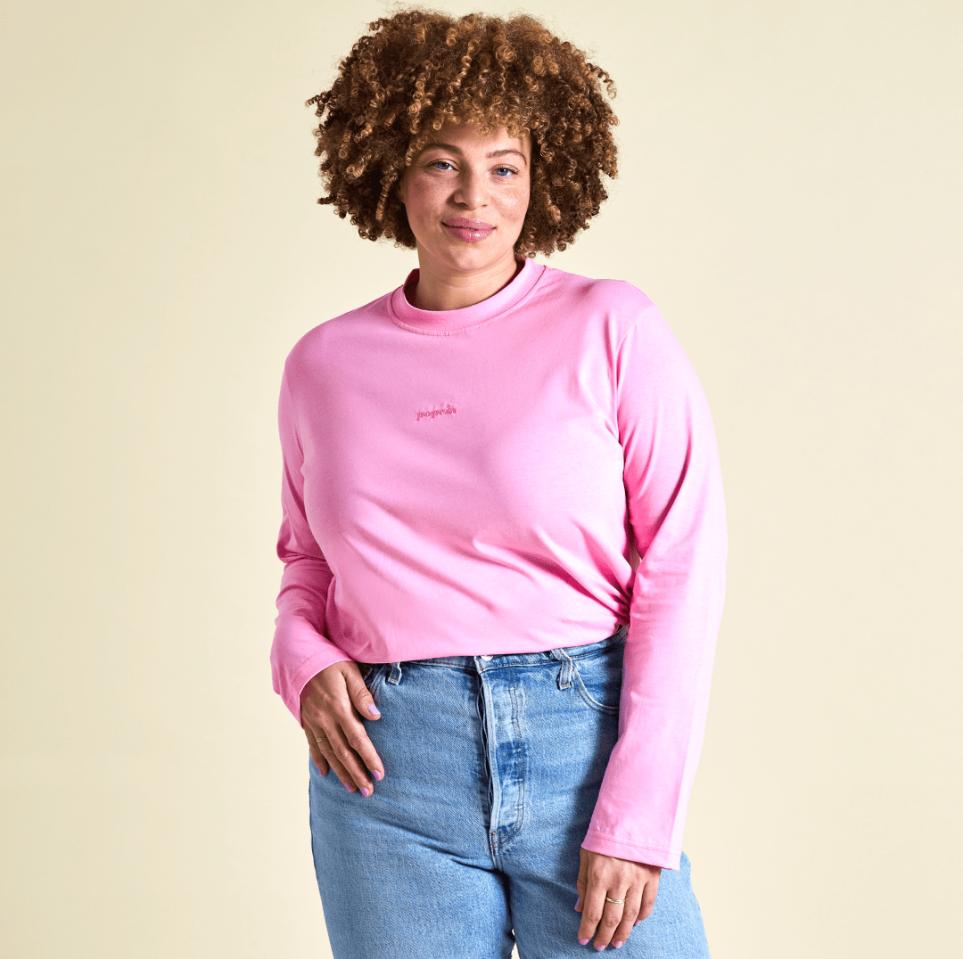 popeia - Langarmshirt aus Bio - Baumwolle | Pink - ROSA ECK - Basics, ,