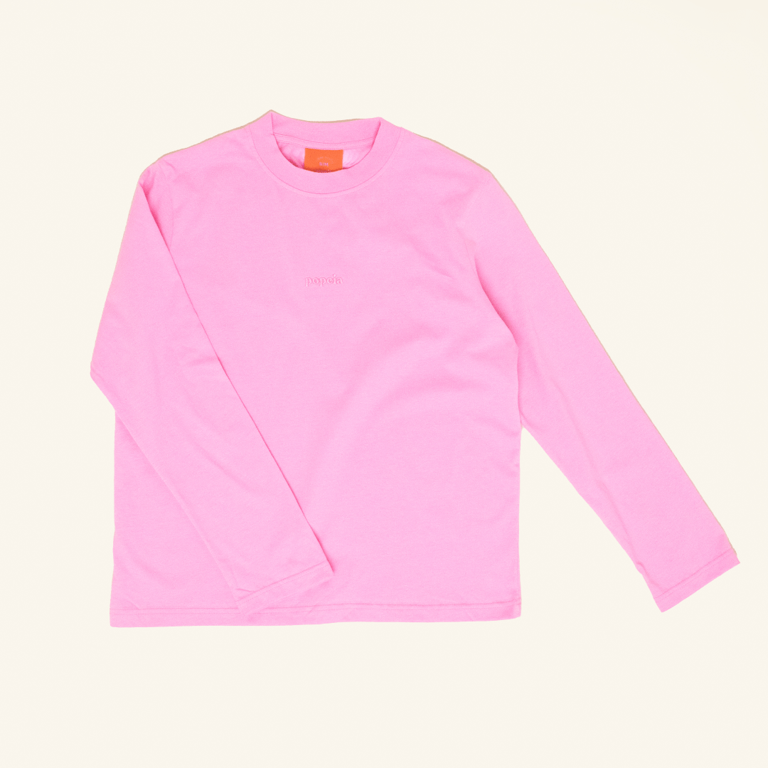 popeia - Langarmshirt aus Bio - Baumwolle | Pink - ROSA ECK - Basics, ,