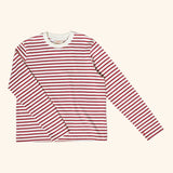 popeia - Langarmshirt Gestreift aus Bio - Baumwolle | Bordeaux/Off - White - Langarmshirt - ROSA ECK Concept Store