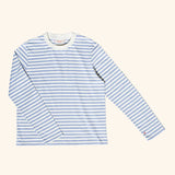 popeia - Langarmshirt Gestreift aus Bio - Baumwolle | Eisblau/Off - White - Langarmshirt - ROSA ECK Concept Store