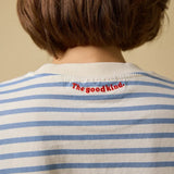 popeia - Langarmshirt Gestreift aus Bio - Baumwolle | Eisblau/Off - White - Langarmshirt - ROSA ECK Concept Store