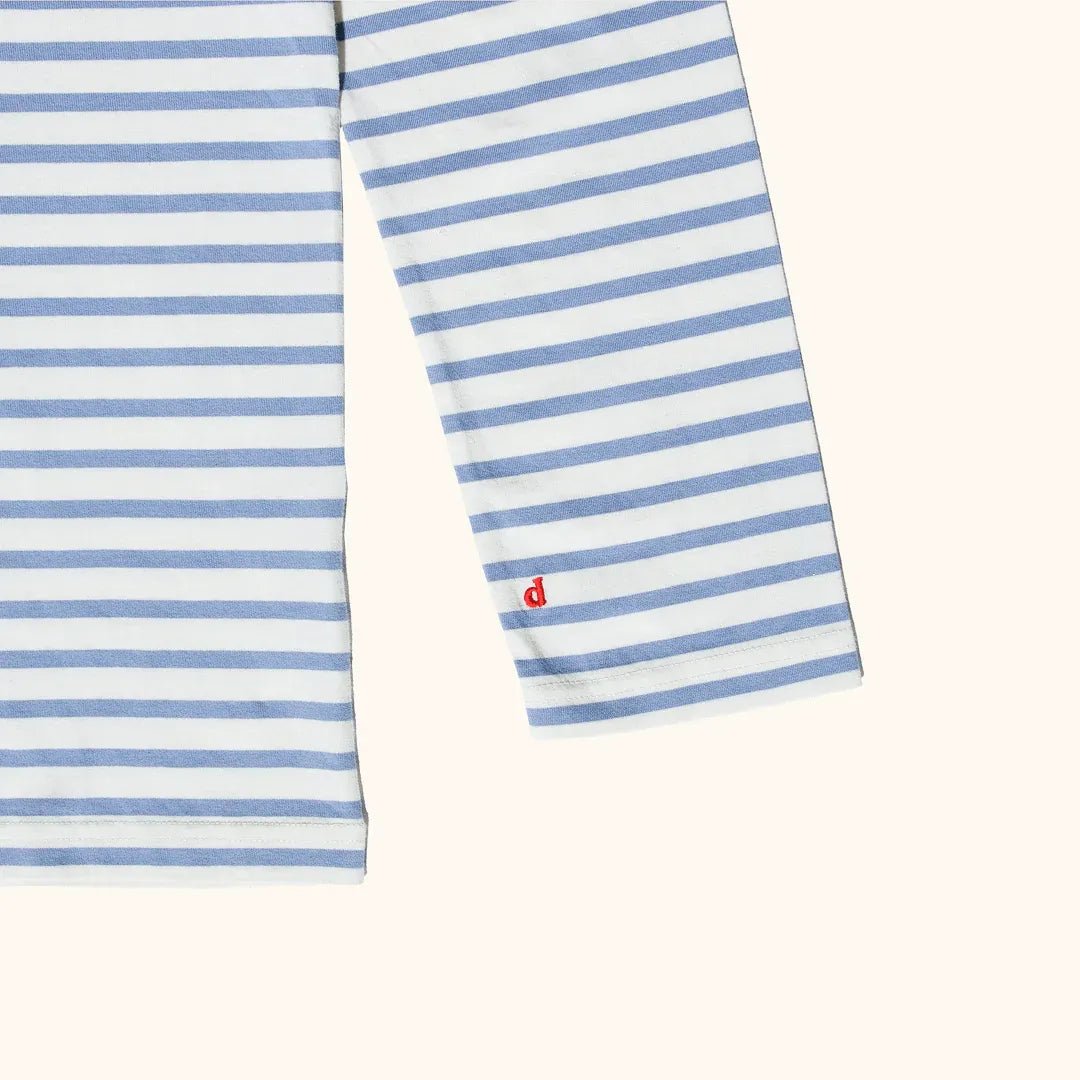 popeia - Langarmshirt Gestreift aus Bio - Baumwolle | Eisblau/Off - White - Langarmshirt - ROSA ECK Concept Store