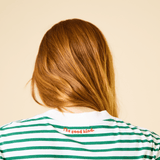popeia - Langarmshirt Gestreift aus Bio - Baumwolle | Grün/Weiß - ROSA ECK - Grün, Streifen,