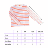 popeia - Langarmshirt Gestreift aus Bio - Baumwolle | Lila/Rot/Weiß - ROSA ECK - Lila, Rot, Streifen