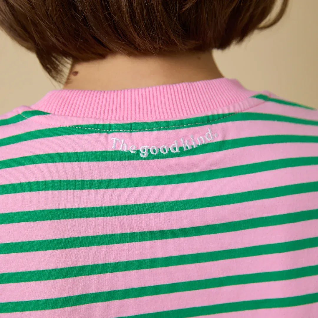 popeia - Langarmshirt Gestreift aus Bio - Baumwolle | Pink/Grün - Langarmshirt - ROSA ECK Concept Store