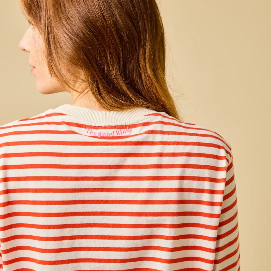 popeia - Langarmshirt Gestreift aus Bio - Baumwolle | Popeia Rot/Off - White - Langarmshirt - ROSA ECK Concept Store