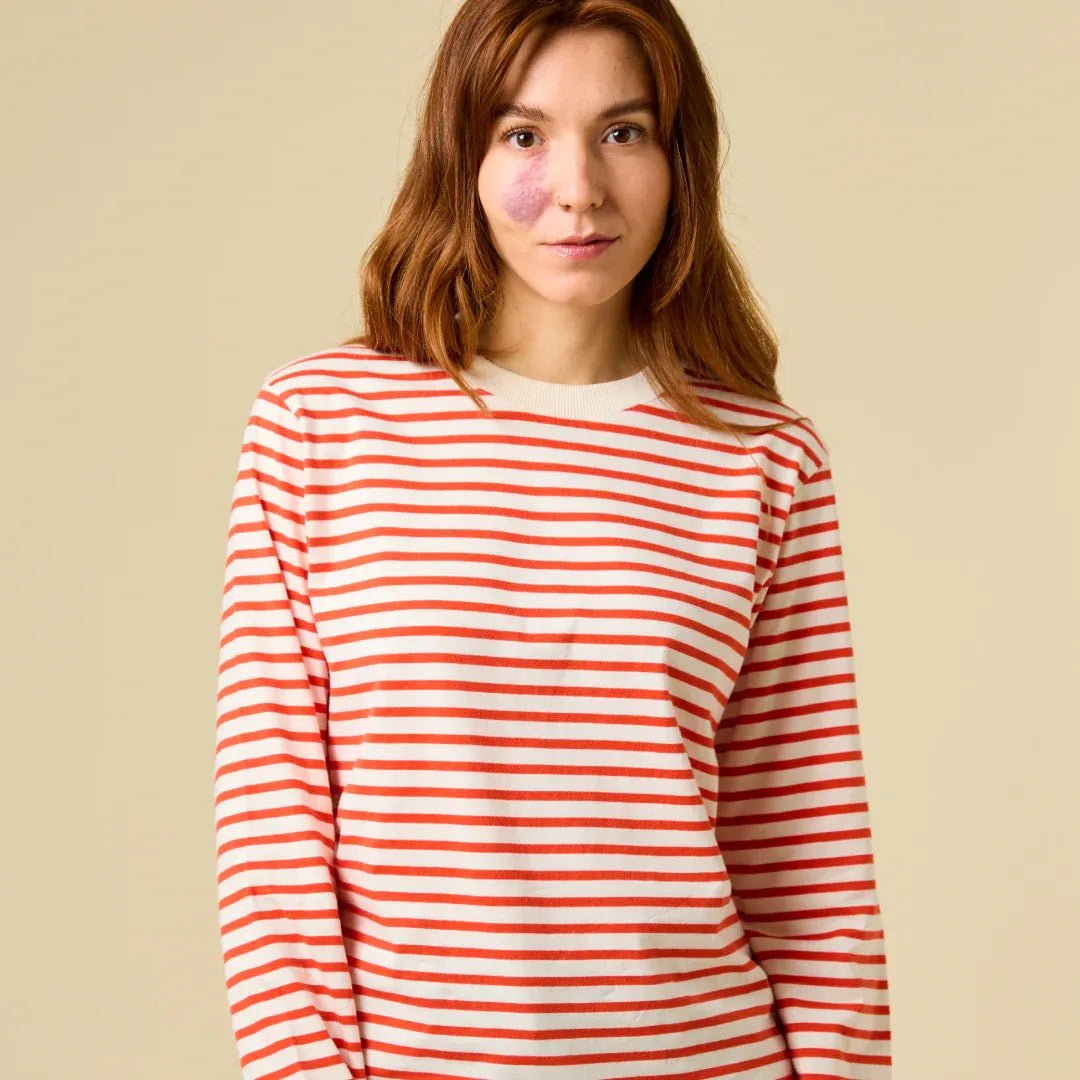 popeia - Langarmshirt Gestreift aus Bio - Baumwolle | Popeia Rot/Off - White - Langarmshirt - ROSA ECK Concept Store