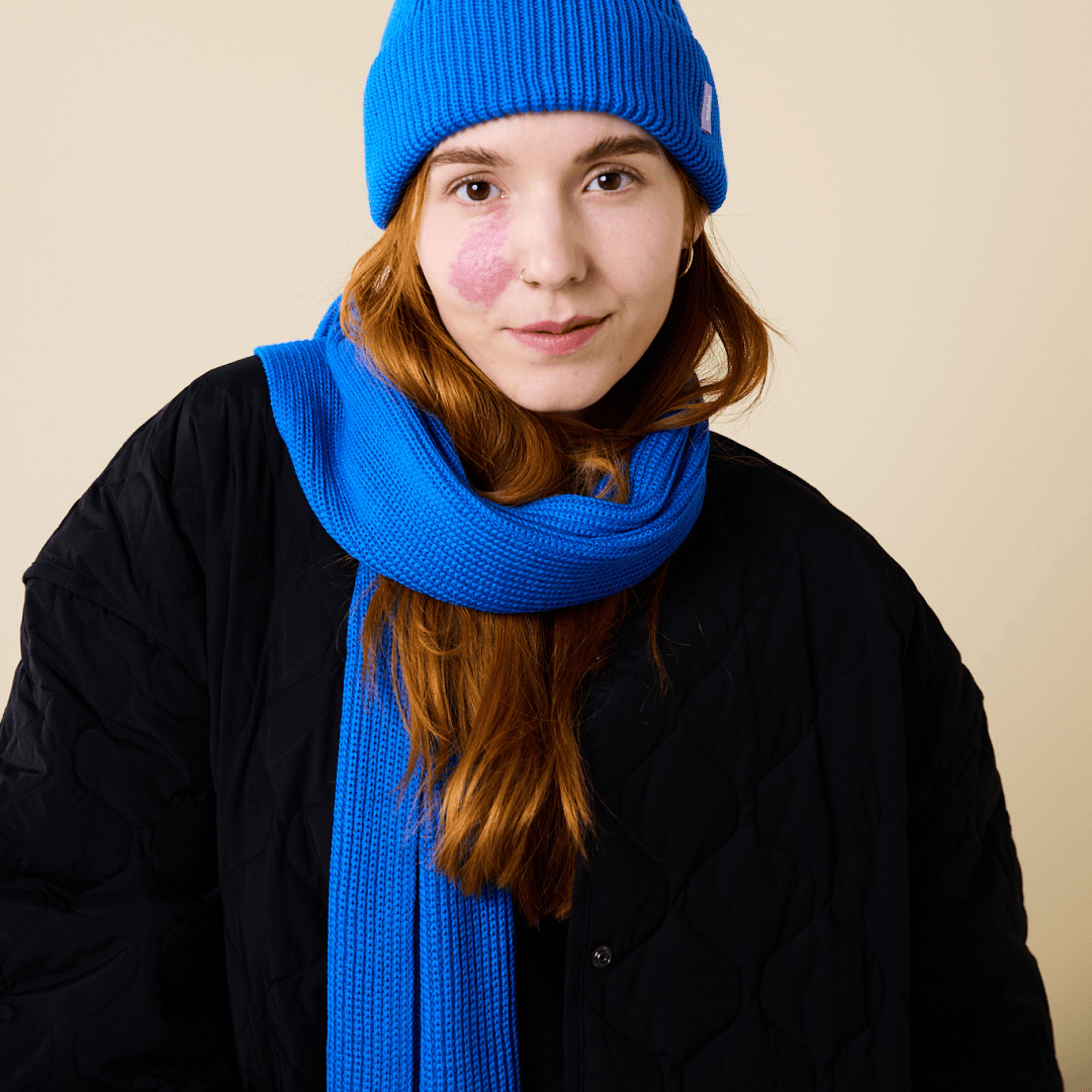 popeia - Schal aus Merinowolle | Blau - ROSA ECK - , ,