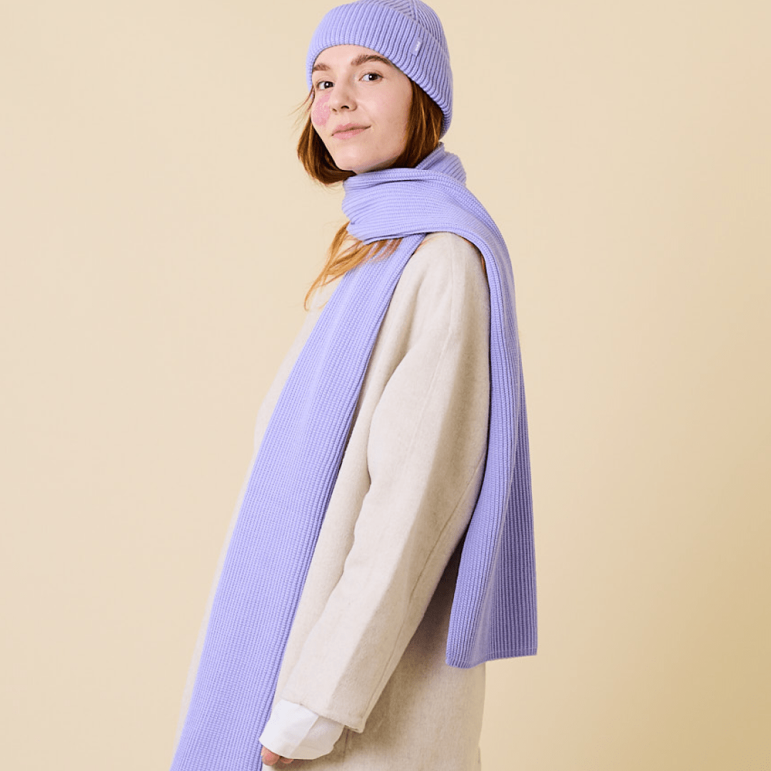 popeia - Schal aus Merinowolle | Lila - ROSA ECK - , ,
