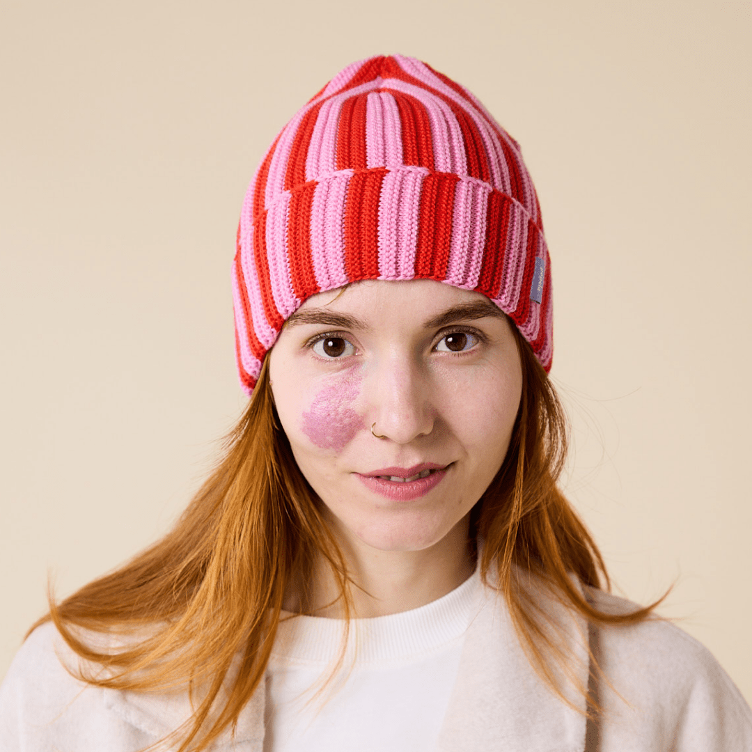 popeia - Special Beanie aus Merinowolle | Pink/Rot - ROSA ECK - , ,