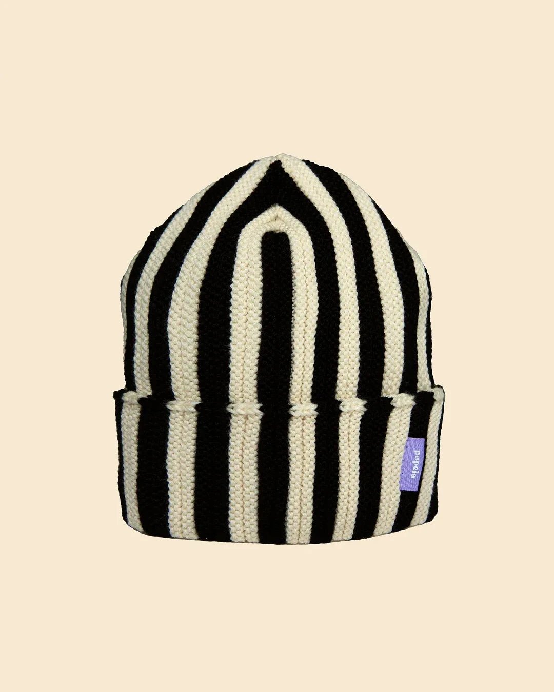 popeia - Special Beanie aus Merinowolle • Schwarz/Weiß - Mütze - ROSA ECK