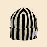 popeia - Special Beanie aus Merinowolle • Schwarz/Weiß - Mütze - ROSA ECK