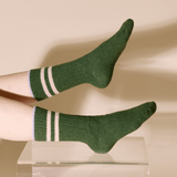 popeia - Stricksocken aus Wolle | Grün mit Streifen - ROSA ECK - , ,