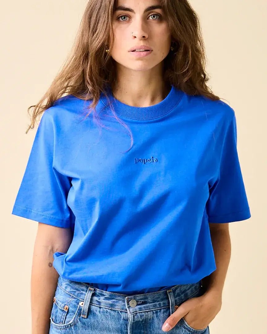 popeia - T-Shirt aus Bio - Baumwolle | Königsblau - T-Shirt - ROSA ECK Concept Store