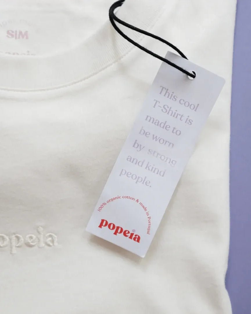 popeia - T-Shirt aus Bio - Baumwolle | Off - White - T-Shirt - ROSA ECK Concept Store