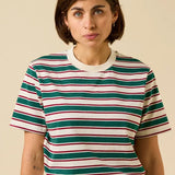 popeia - T-Shirt Gestreift aus Bio - Baumwolle • Dunkelgrün/Bordeaux - T-Shirt - ROSA ECK