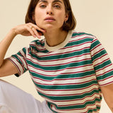 popeia - T-Shirt Gestreift aus Bio - Baumwolle • Dunkelgrün/Bordeaux - T-Shirt - ROSA ECK