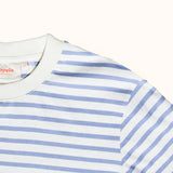 popeia - T-Shirt Gestreift aus Bio - Baumwolle | Eisblau/Off - White - T-Shirt - ROSA ECK Concept Store