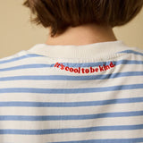 popeia - T-Shirt Gestreift aus Bio - Baumwolle | Eisblau/Off - White - T-Shirt - ROSA ECK Concept Store