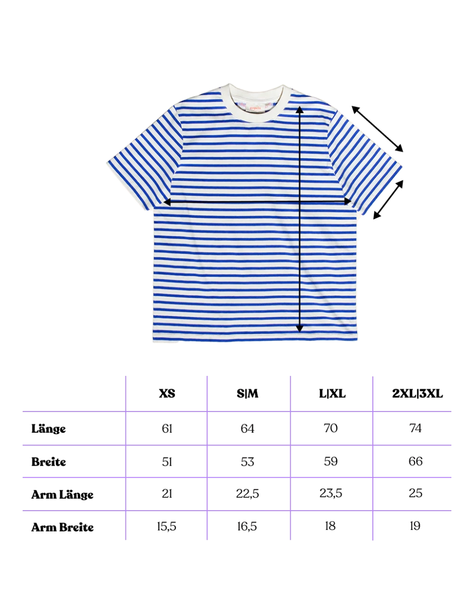 popeia - T-Shirt Gestreift aus Bio - Baumwolle • Eisblau/Off - White - T-Shirt - ROSA ECK Concept Store