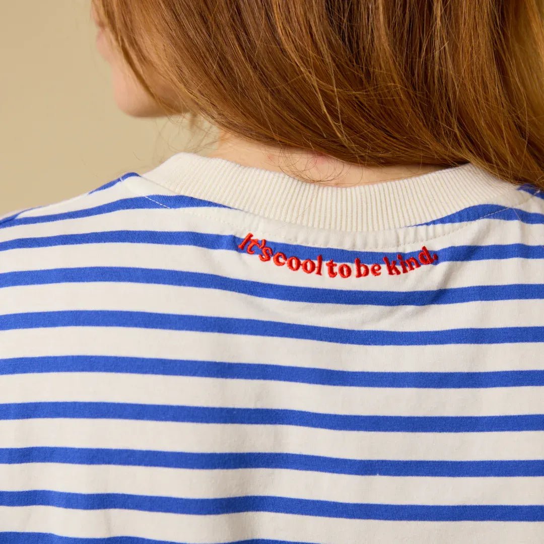 popeia - T-Shirt Gestreift aus Bio - Baumwolle | Königsblau/Off - White - T-Shirt - ROSA ECK Concept Store