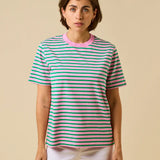 popeia - T-Shirt Gestreift aus Bio - Baumwolle | Pink/Grün - T-Shirt - ROSA ECK Concept Store