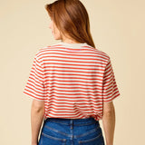 popeia - T-Shirt Gestreift aus Bio - Baumwolle | Popeia Rot/Off - White - T-Shirt - ROSA ECK Concept Store