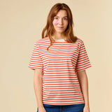 popeia - T-Shirt Gestreift aus Bio - Baumwolle | Popeia Rot/Off - White - T-Shirt - ROSA ECK Concept Store