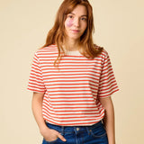 popeia - T-Shirt Gestreift aus Bio - Baumwolle | Popeia Rot/Off - White - T-Shirt - ROSA ECK Concept Store