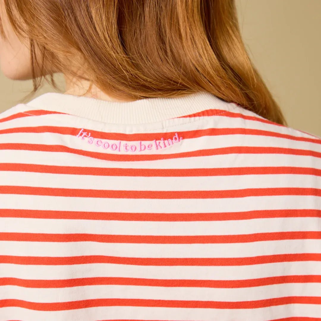 popeia - T-Shirt Gestreift aus Bio - Baumwolle | Popeia Rot/Off - White - T-Shirt - ROSA ECK Concept Store