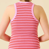 popeia - THE 24/7 Top aus Bio - Baumwolle • Gestreift in Pink/Rot - Top - ROSA ECK Concept Store