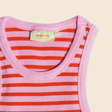 popeia - THE 24/7 Top aus Bio - Baumwolle • Gestreift in Pink/Rot - Top - ROSA ECK Concept Store